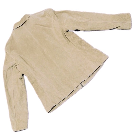 π§₯ SIENA Genuine Suede Leather Jacket | Y2K Boho Moto Retro | XL Tan Camel - Picture 3 of 5